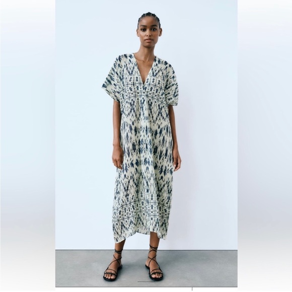 PRINTED RAMIE TUNIC DRESS - Picture 3 of 11